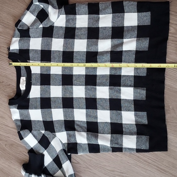 Marled long sleeve black/white checkered sweater xl - Picture 12 of 13